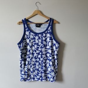 WeSC Palm Tree Tank Top T-shirt Blue Medium